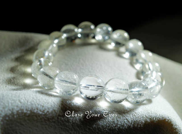 １０ｍｍエナジーブレス　ヒマラヤ産ホワイト・アクアマリン　０１　オンリーワンブレス