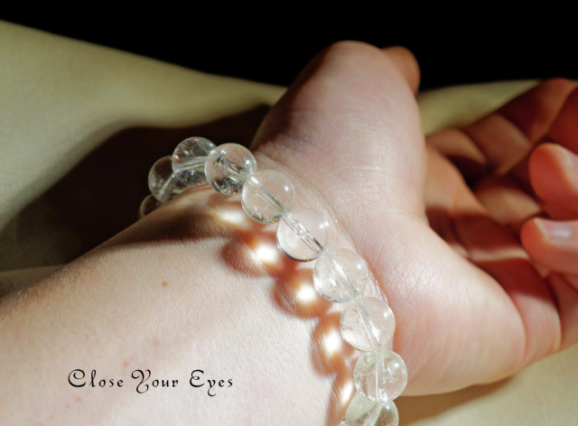 １０ｍｍエナジーブレス　ヒマラヤ産ホワイト・アクアマリン　０１　オンリーワンブレス