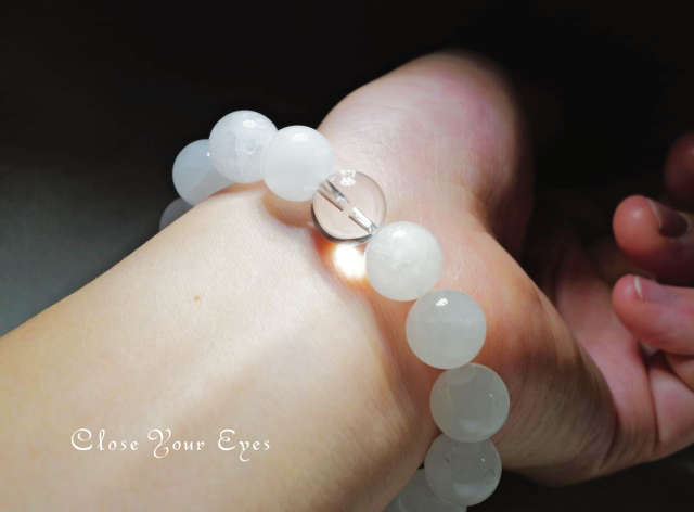 １２ｍｍエナジーブレス　オーストラリアンスノークォーツ　０２　オンリーワンブレス