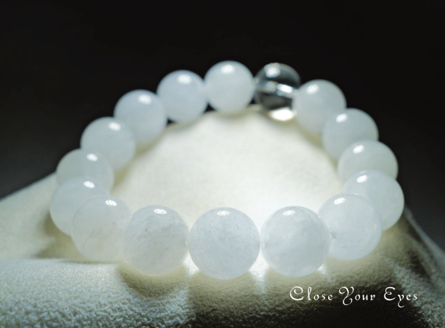 １２ｍｍエナジーブレス　オーストラリアンスノークォーツ　０２　オンリーワンブレス