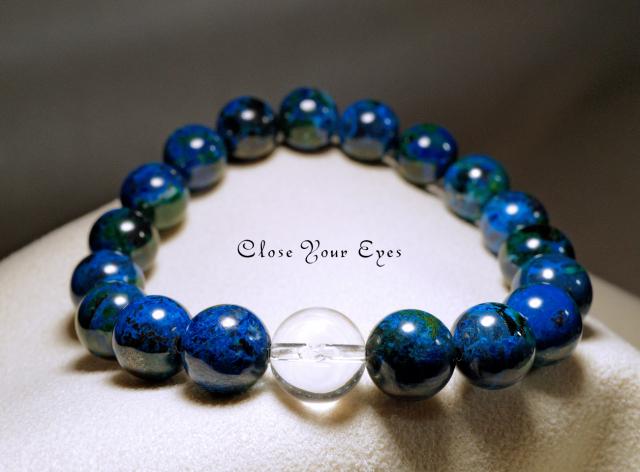 9.5ｍｍエナジーブレスレット　アズライトマラカイト　０１　オンリーワンブレス