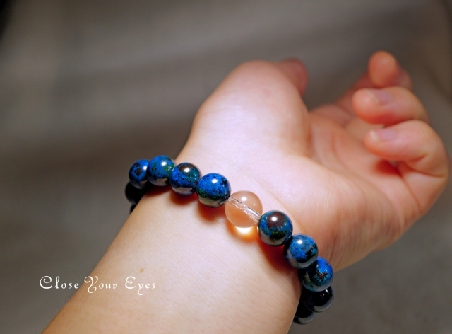 9.5ｍｍエナジーブレスレット　アズライトマラカイト　０１　オンリーワンブレス