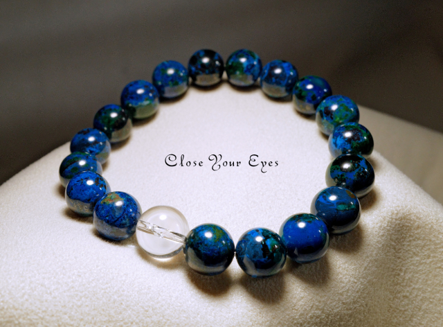 9.5ｍｍエナジーブレスレット　アズライトマラカイト　０１　オンリーワンブレス