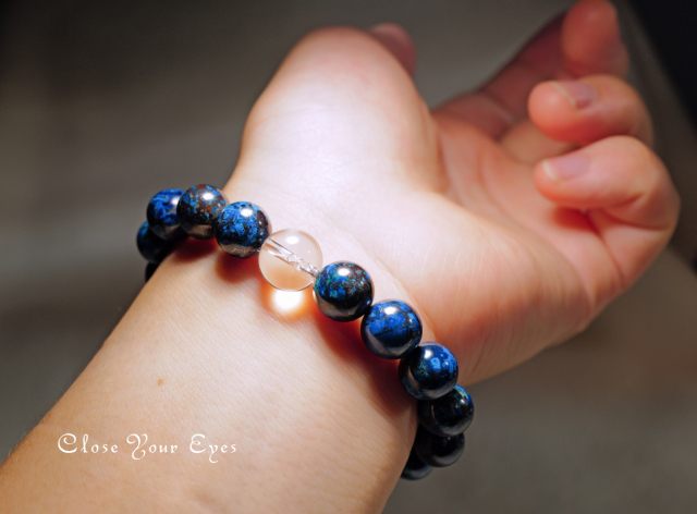 9.5ｍｍエナジーブレスレット　アズライトマラカイト　０２　オンリーワンブレス