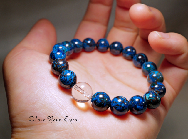 9.5ｍｍエナジーブレスレット　アズライトマラカイト　０２　オンリーワンブレス