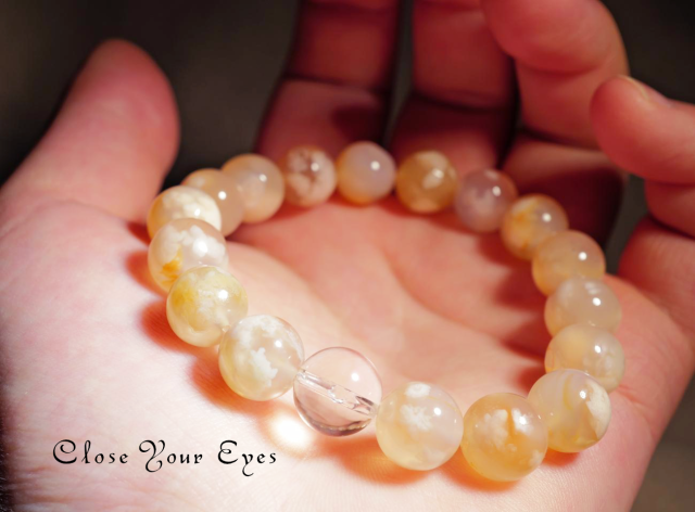 １０ｍｍエナジーブレス　チェリーブロッサムアゲート　０２　オンリーワンブレス