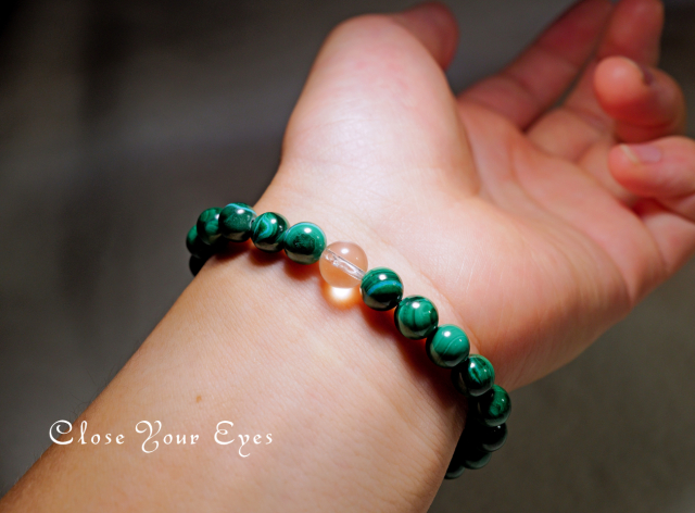 ７ｍｍエナジーブレスレット　クリソコラマラカイト　０１　オンリーワンブレス