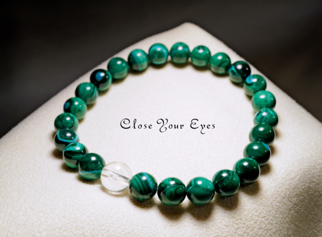 ７ｍｍエナジーブレスレット　クリソコラマラカイト　０１　オンリーワンブレス