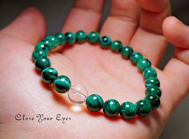 ７ｍｍエナジーブレスレット　クリソコラマラカイト　０１　オンリーワンブレス