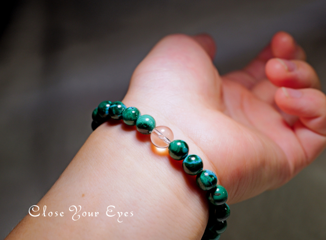 ７ｍｍエナジーブレスレット　クリソコラマラカイト　０２　オンリーワンブレス