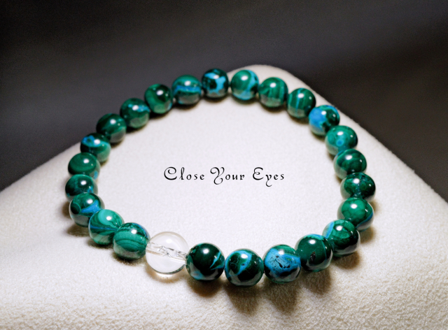 ７ｍｍエナジーブレスレット　クリソコラマラカイト　０２　オンリーワンブレス