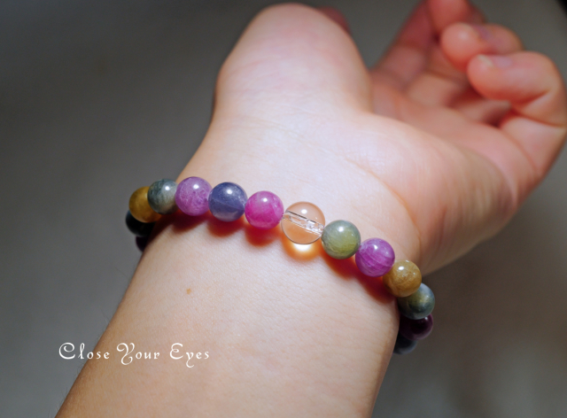 ８ｍｍエナジーブレス　ルビーサファイア（コランダム）　０１　オンリーワンブレス