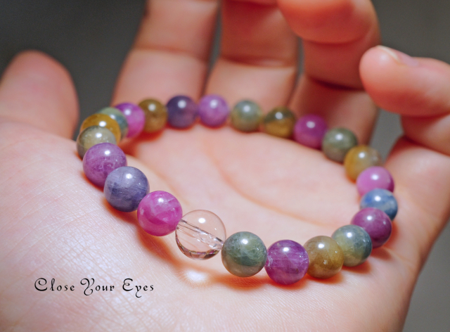 ８ｍｍエナジーブレス　ルビーサファイア（コランダム）　０１　オンリーワンブレス