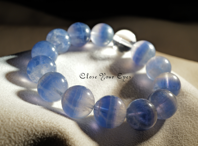 １４ｍｍエナジーブレス　バイカラーフローライト・ブルー　０２　オンリーワンブレス