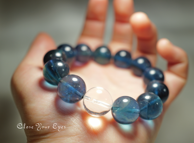 １６ｍｍエナジーブレス　ブルーフローライト　ジャンボブレス　オンリーワンブレス