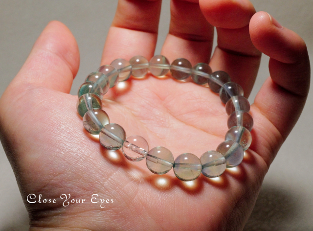 バイカラー ブルーフロライト ブレスレット 9mm フローライト 高品質