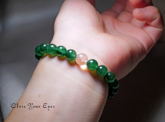 7.5ｍｍエナジーブレス　リアルグリーンアベンチュリン　０２　オンリーワンブレス