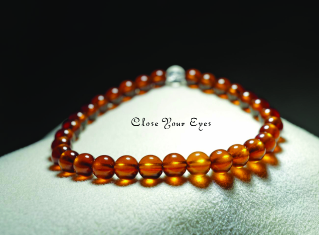 ６ｍｍエナジーブレス　オレンジガーネット（ヘソナイト）０２　オンリーワンブレス