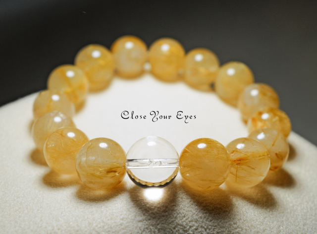 12mmエナジーブレス 金のルチルクォーツ 14 オンリーワンブレス