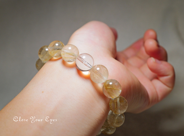 12mmエナジーブレス 金のルチルクォーツ 15 オンリーワンブレス