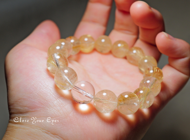 12mmエナジーブレス 金のルチルクォーツ 15 オンリーワンブレス