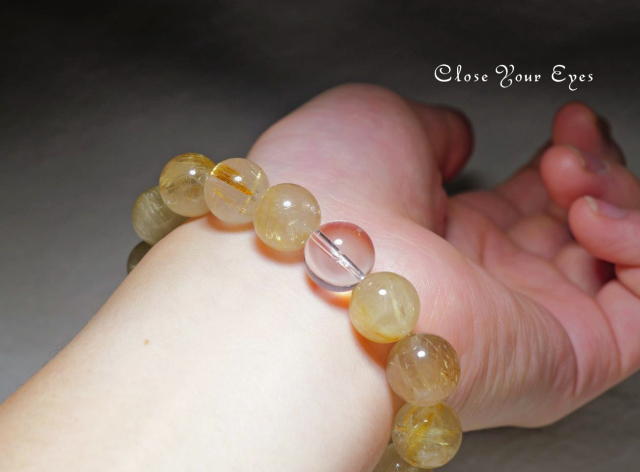 １２ｍｍエナジーブレス　金のルチルクォーツ　０１　オンリーワンブレス