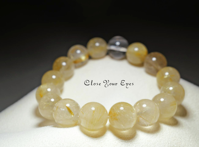 １２ｍｍエナジーブレス　金のルチルクォーツ　０１　オンリーワンブレス