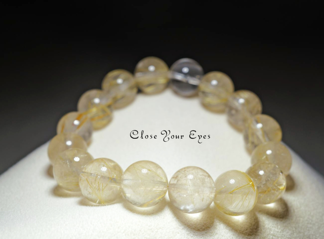 １２ｍｍエナジーブレス　金のルチルクォーツ　０２　オンリーワンブレス