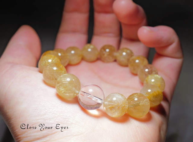 １２ｍｍエナジーブレス　金のルチルクォーツ　０３　オンリーワンブレス