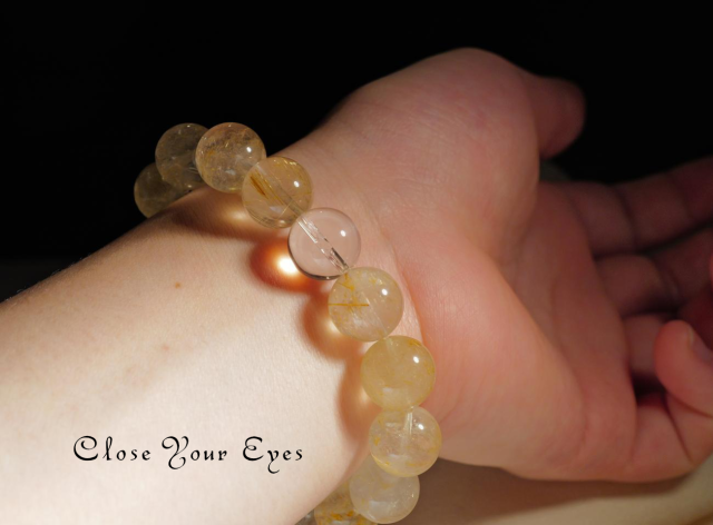 １２ｍｍエナジーブレス　金のルチルクォーツ　０１　オンリーワンブレス