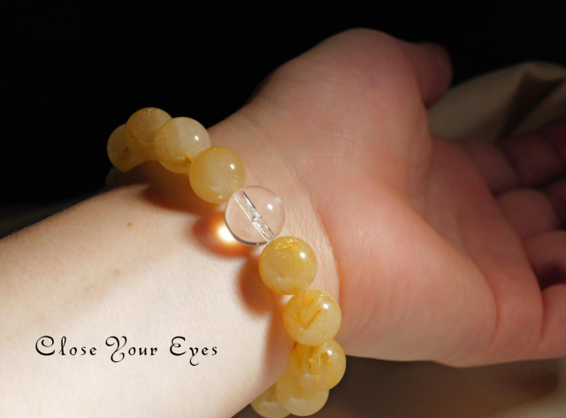 １２ｍｍエナジーブレス　金のルチルクォーツ　０２　オンリーワンブレス