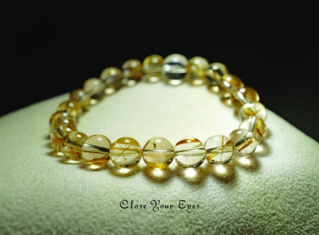 ７ｍｍエナジーブレス　金のルチルクォーツ　０１　オンリーワンブレス