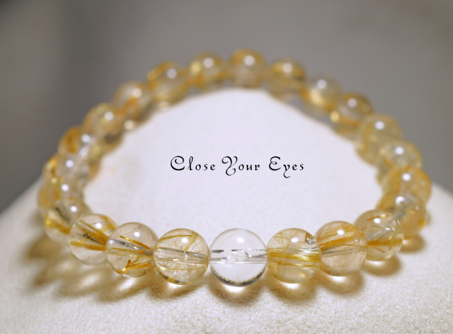 ８ｍｍエナジーブレス　金のルチルクォーツ　０１　オンリーワンブレス