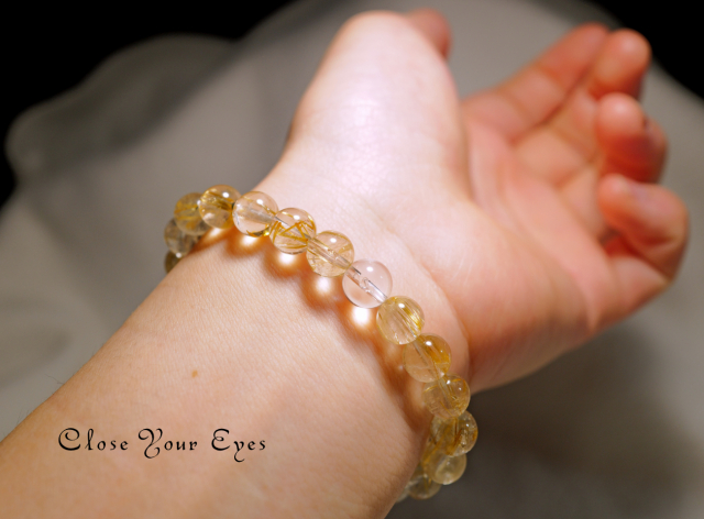 ８ｍｍエナジーブレス　金のルチルクォーツ　０１　オンリーワンブレス