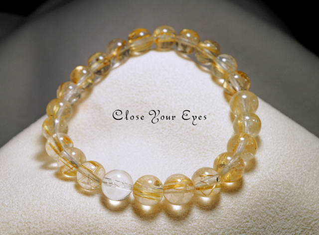 ８ｍｍエナジーブレス　金のルチルクォーツ　０１　オンリーワンブレス