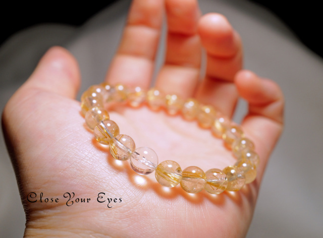 ８ｍｍエナジーブレス　金のルチルクォーツ　０１　オンリーワンブレス