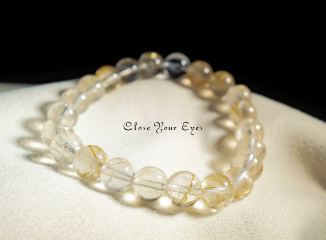 ８ｍｍエナジーブレス　金のルチルクォーツ　０３　オンリーワンブレス