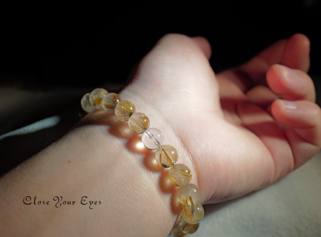 ８ｍｍエナジーブレス　金のルチルクォーツ　０４　オンリーワンブレス