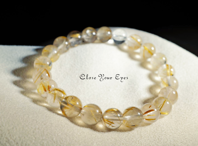 ８ｍｍエナジーブレス　金のルチルクォーツ　０４　オンリーワンブレス