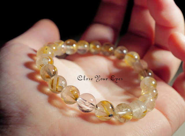 ８ｍｍエナジーブレス　金のルチルクォーツ　０４　オンリーワンブレス