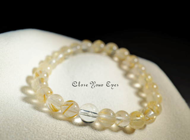 ８ｍｍエナジーブレス　金のルチルクォーツ　０６　オンリーワンブレス