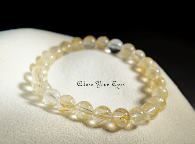 ８ｍｍエナジーブレス　金のルチルクォーツ　０６　オンリーワンブレス