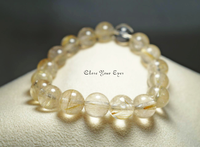 10mmエナジーブレス　金のルチルクォーツ　０１　オンリーワンブレス