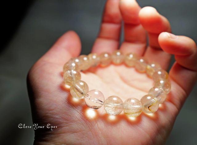 10mmエナジーブレス　金のルチルクォーツ　０１　オンリーワンブレス