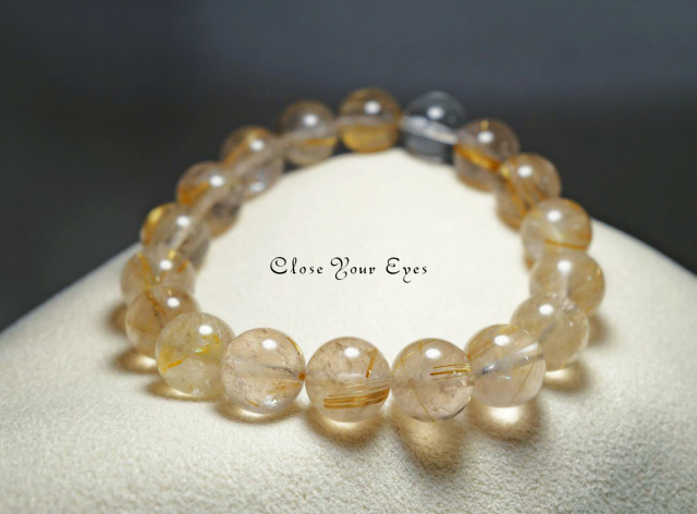 10mmエナジーブレス　金のルチルクォーツ　０２　オンリーワンブレス