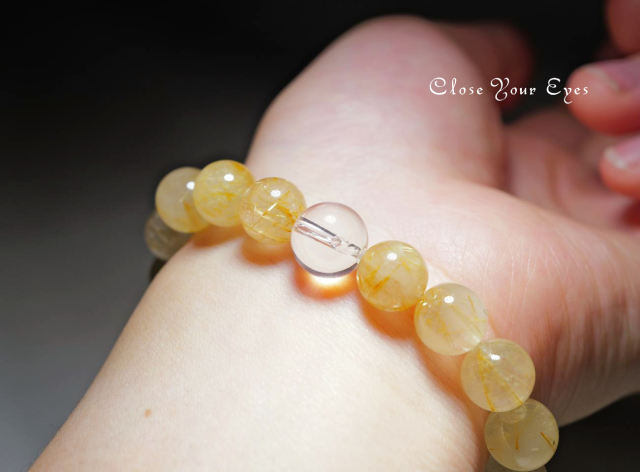 10mmエナジーブレス　金のルチルクォーツ　０３　オンリーワンブレス