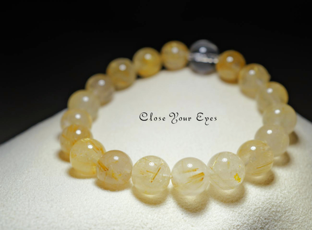 10mmエナジーブレス　金のルチルクォーツ　０３　オンリーワンブレス