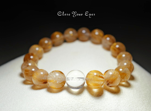 10mmエナジーブレス　金のルチルクォーツ　０４　オンリーワンブレス