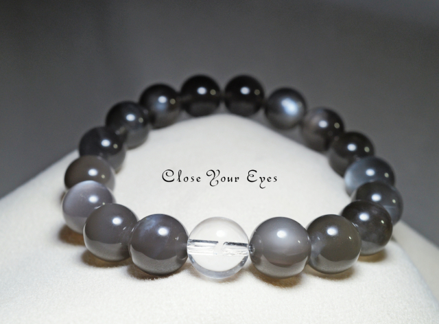 １０ｍｍエナジーブレス　グレームーンストーン　オンリーワンブレス