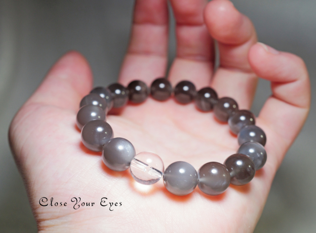 １０ｍｍエナジーブレス　グレームーンストーン　オンリーワンブレス